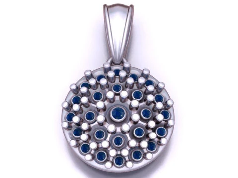 Geometric Circle Gemstone Pendant 3D Printable Model 3D Print Model