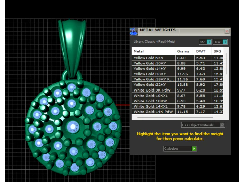 Geometric Circle Gemstone Pendant 3D Printable Model 3D Print Model