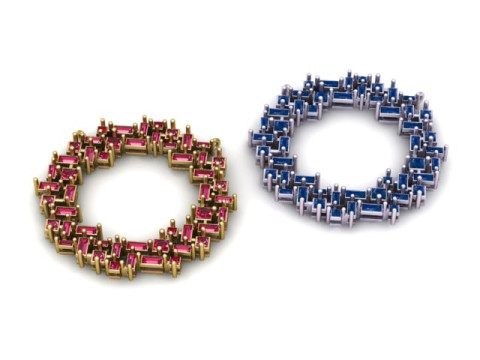 Geometric Gemstone Circle Pendant 3D Printable Model 3D Print Model