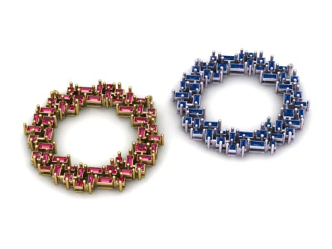Geometric Gemstone Circle Pendant 3D Printable Model 3D Print Model