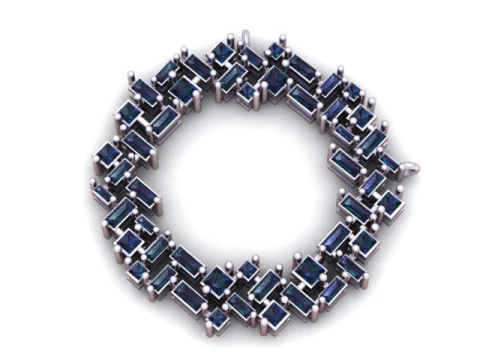 Geometric Gemstone Circle Pendant 3D Printable Model 3D Print Model
