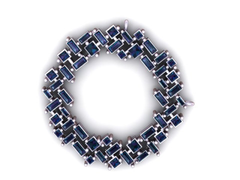 Geometric Gemstone Circle Pendant 3D Printable Model 3D Print Model