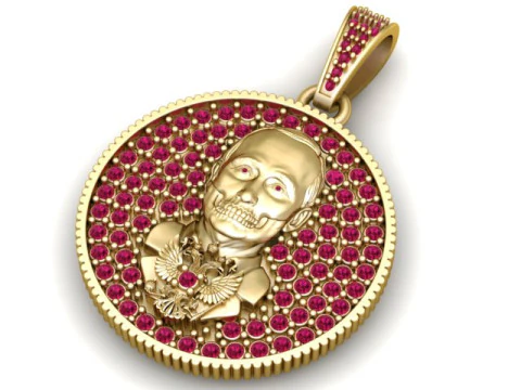 Royal Skull Medallion Pendant 3D Printable Model 3D Print Model