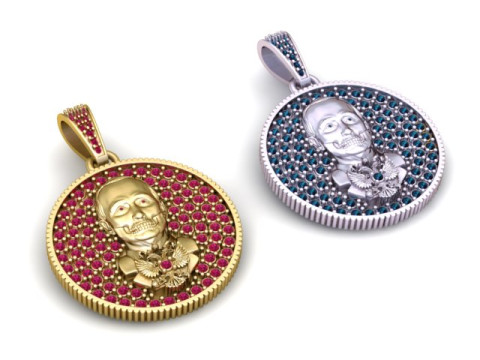 रॉयल स्कल मेडलियन पेंडेंट 3डी प्रिंट करने योग्य मॉडल 3D प्रिंट मॉडल