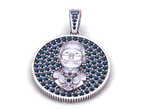 रॉयल स्कल मेडलियन पेंडेंट 3डी प्रिंट करने योग्य मॉडल 3D प्रिंट मॉडल