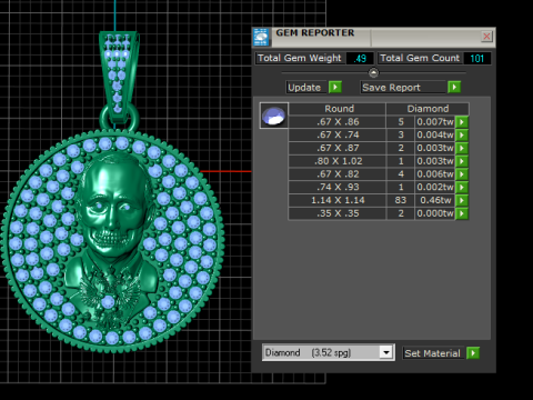 रॉयल स्कल मेडलियन पेंडेंट 3डी प्रिंट करने योग्य मॉडल 3D प्रिंट मॉडल