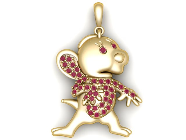 Cute Cartoon Pendant 3D Printable Model 3D Print Model .c4d .max .obj .3ds .fbx .stl .blend 