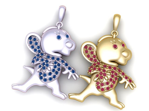 Cute Cartoon Pendant 3D Printable Model 3D Print Model