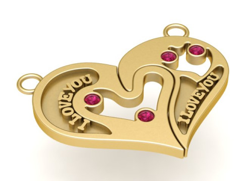 Model do druku 3D z wisiorkiem w kształcie serca pary Model do druku 3D