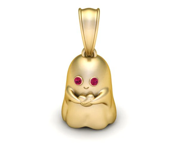 Cute Ghost Pendant 3D Printable Model 3D Print Model .c4d .max .obj .3ds .fbx .stl .blend