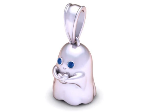 Cute Ghost Pendant 3D Printable Model 3D Print Model