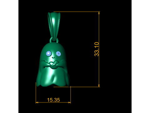 かわいいゴーストペンダント 3D 印刷可能モデル 3Dプリントモデル