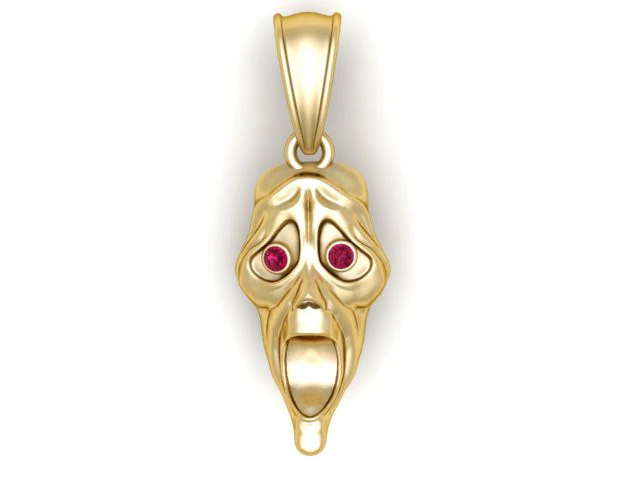 Horror Mask Pendant 3D Printable Model 3D Print Model .c4d .max .obj .3ds .fbx .stl .blend 