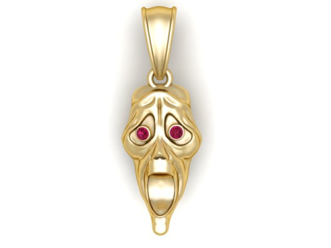 공포 마스크 펜던트 3D 인쇄 가능한 모델 3D 프린트 모델