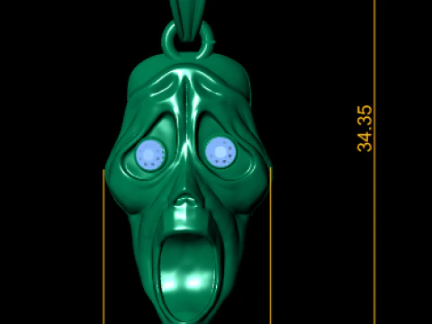 Horror Mask Pendant 3D Printable Model 3D Print Model