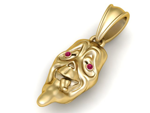 融化的面具吊坠 3D 打印模型 3D 打印模型