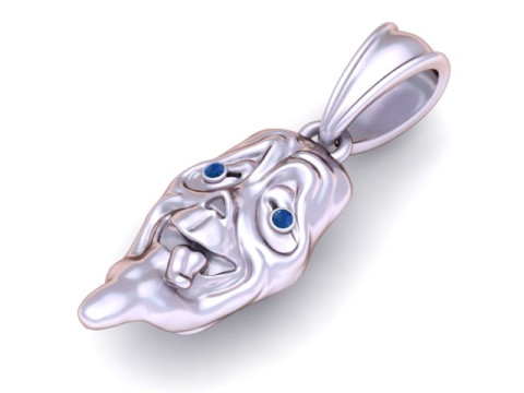 融化的面具吊坠 3D 打印模型 3D 打印模型