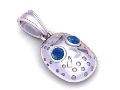 Model Cetak 3D Liontin Masker Bertitik Model Cetak 3D