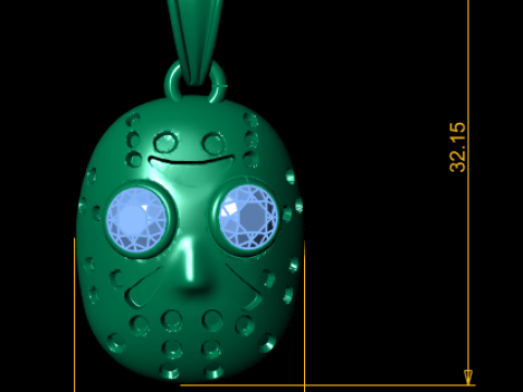 Model Cetak 3D Liontin Masker Bertitik Model Cetak 3D