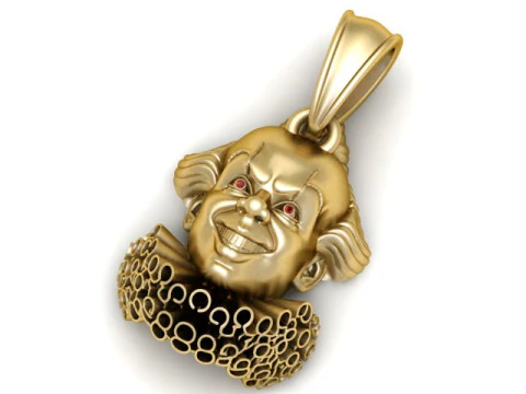 Evil Clown Pendant 3D Printable Model 3D Print Model