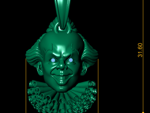 Злий клоун-кулон 3D модель для друку 3D Принт Модель