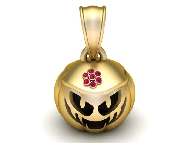 Evil Pumpkin Pendant 3D Printable Model 3D Print Model .c4d .max .obj .3ds .fbx .stl .blend
