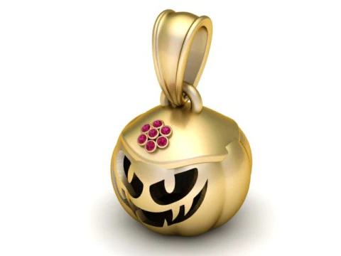 Evil Pumpkin Pendant 3D Printable Model 3D Print Model