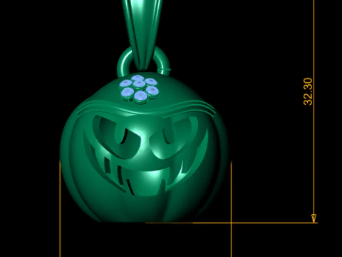 Evil Pumpkin Pendant 3D Printable Model 3D Print Model