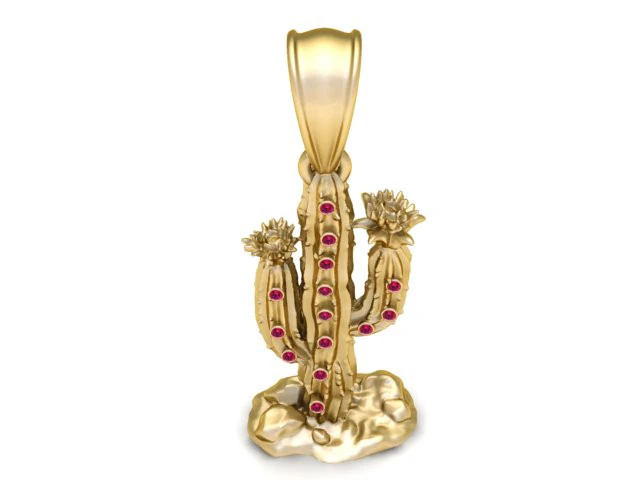 Cactus Pendant 3D Printable Model 3D Print Model .c4d .max .obj .3ds .fbx .stl .blend 