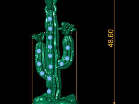 Cactus Pendant 3D Printable Model 3D Print Model