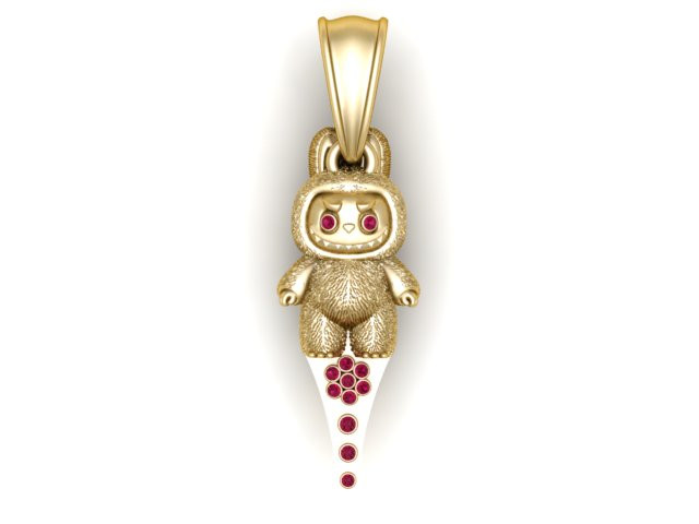 Leuk Monster op Pizza Slice Hanger 3D-afdrukbaar model 3D printmodel .c4d .max .obj .3ds .fbx .stl .blend 