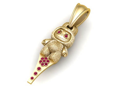 Leuk Monster op Pizza Slice Hanger 3D-afdrukbaar model 3D printmodel