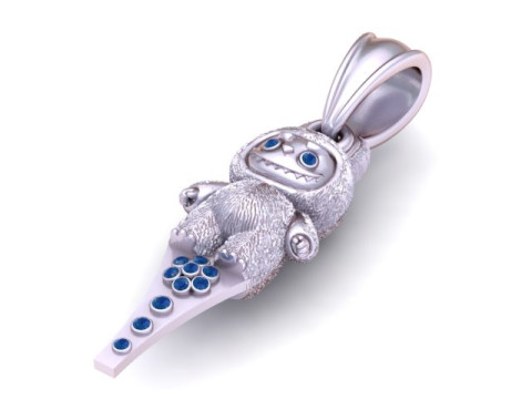 Leuk Monster op Pizza Slice Hanger 3D-afdrukbaar model 3D printmodel