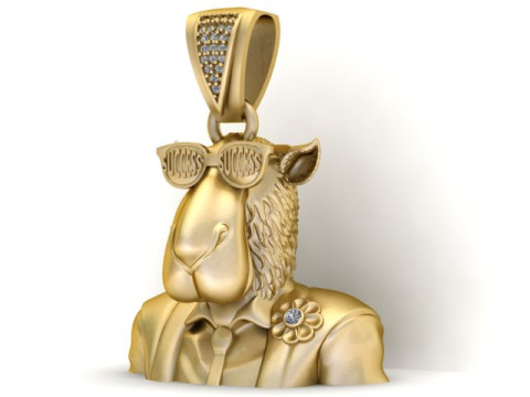 Modello stampabile 3D con ciondolo pecora di successo Modello di stampa 3D
