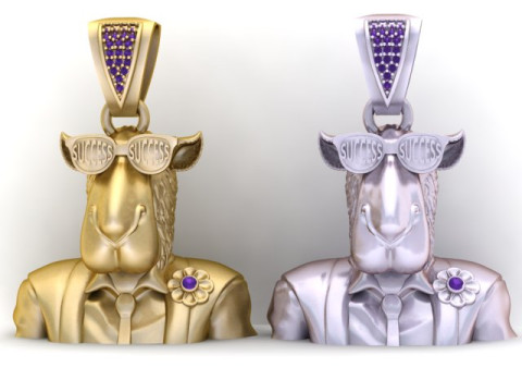 Modello stampabile 3D con ciondolo pecora di successo Modello di stampa 3D