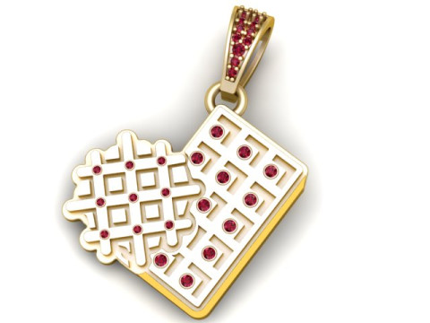 Waffle Pendant 3D Printable Model 3D Print Model