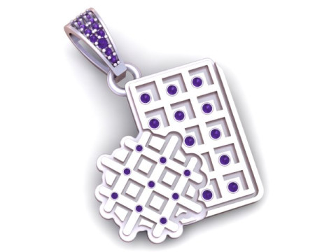 Waffle Pendant 3D Printable Model 3D Print Model