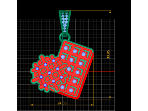 Waffle Pendant 3D Printable Model 3D Print Model