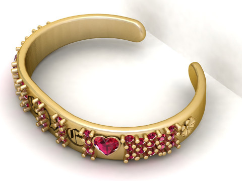Bracelet AMOUR Modèle imprimable en 3D Modèles 3D en vedette