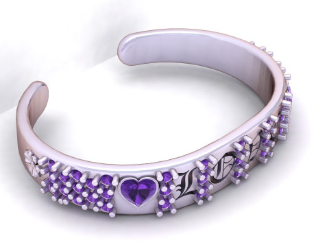 Bracelet AMOUR Modèle imprimable en 3D Modèles 3D en vedette
