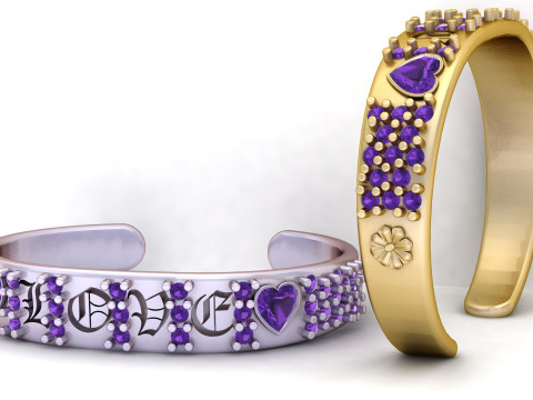 Bracelet AMOUR Modèle imprimable en 3D Modèles 3D en vedette