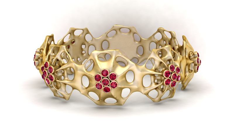 Model Cetak 3D Gelang Bunga Organik Model Cetak 3D .c4d .max .obj .3ds .fbx .stl .blend 