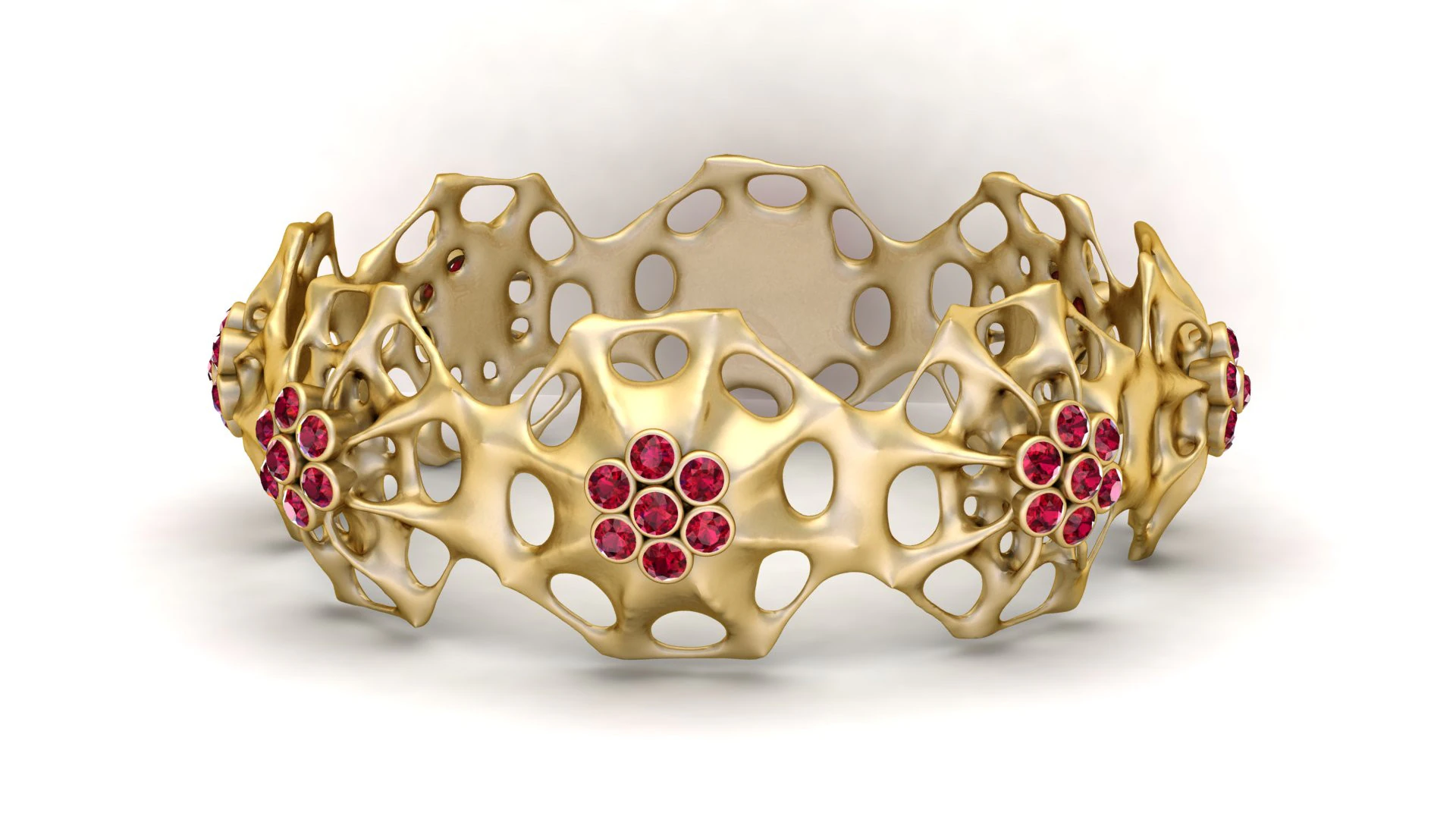 Organic Floral Bracelet 3D Printable Model 3D Print Model .c4d .max .obj .3ds .fbx .stl .blend 