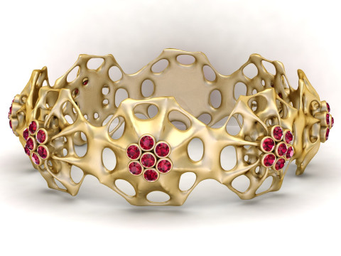 有机花卉手链 3D 打印模型 3D 打印模型