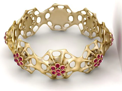 Organic Floral Bracelet 3D Printable Model 3D Print Model