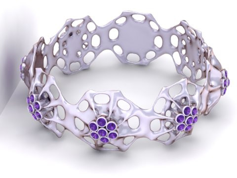 Model Cetak 3D Gelang Bunga Organik Model Cetak 3D