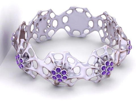 Organic Floral Bracelet 3D Printable Model 3D Print Model