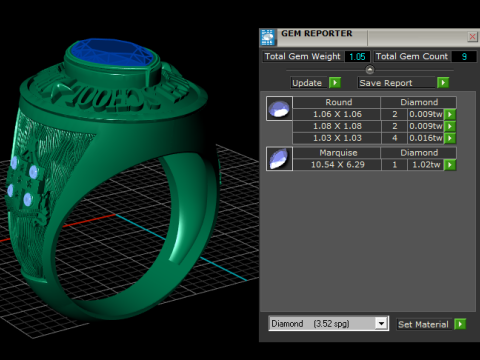 Modello stampabile 3D dell'anello del campionato Modello di stampa 3D