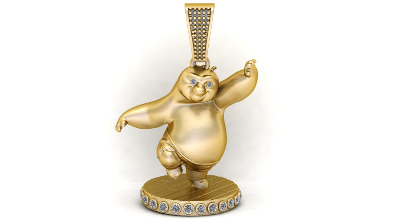 Model Cetak 3D Liontin Panda Menari Model Cetak 3D .c4d .max .obj .3ds .fbx .stl .blend 