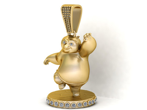 Model Cetak 3D Liontin Panda Menari Model Cetak 3D